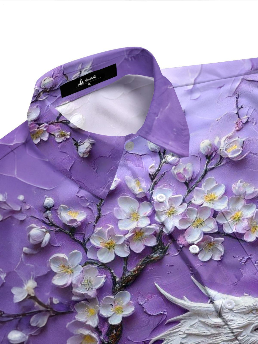 Dragon Sakura Print Men's Pocket Short Sleeve Shirts