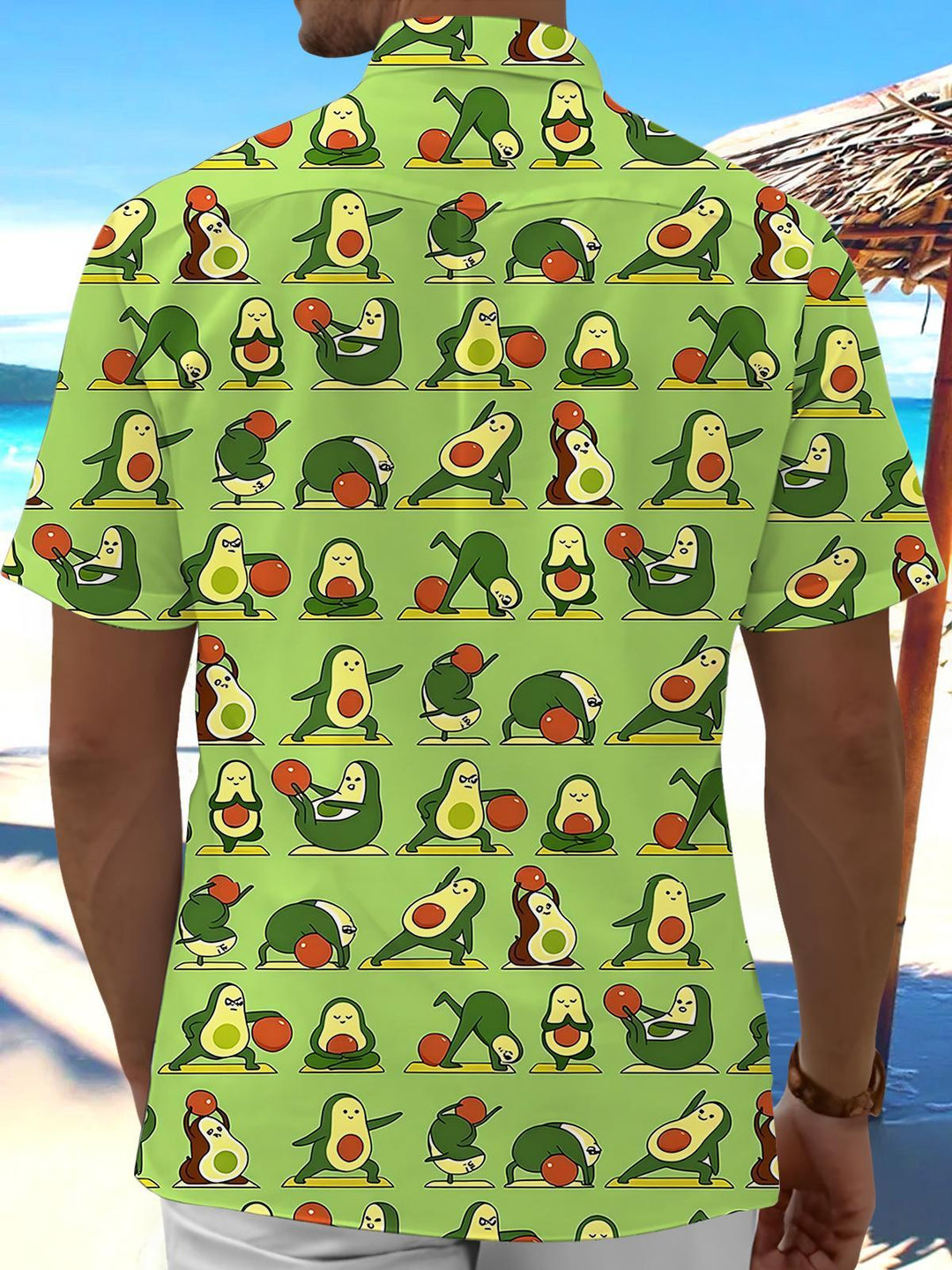 Funny Avocado Print Men's Pocket Short Sleeve Shirts